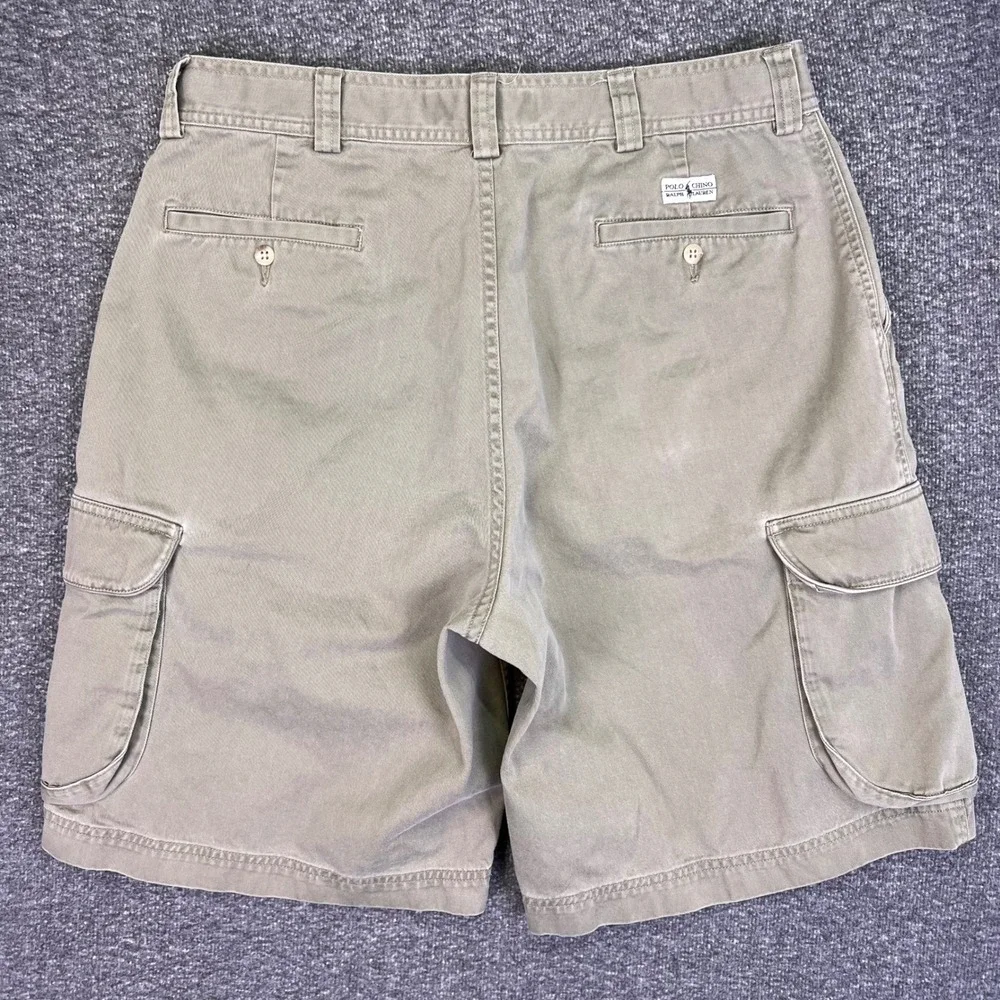 Polo Ralph Lauren Cargo Shorts Mens 34 Khaki Tan Classic Outdoor Cotton Chino